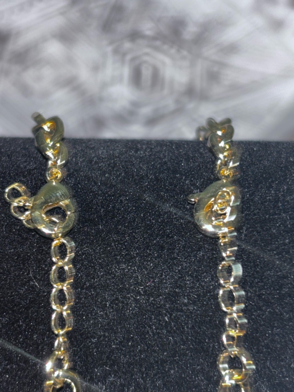 Gold-Tone Loop Crystal Earrings and Charm Bracelet Set - Picture 5 of 5